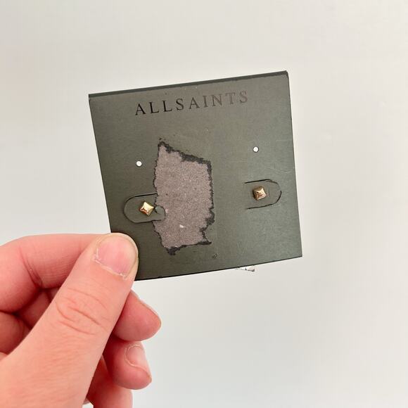 ALLSAINTS Studded Gold Earrings - Picture 1 of 3